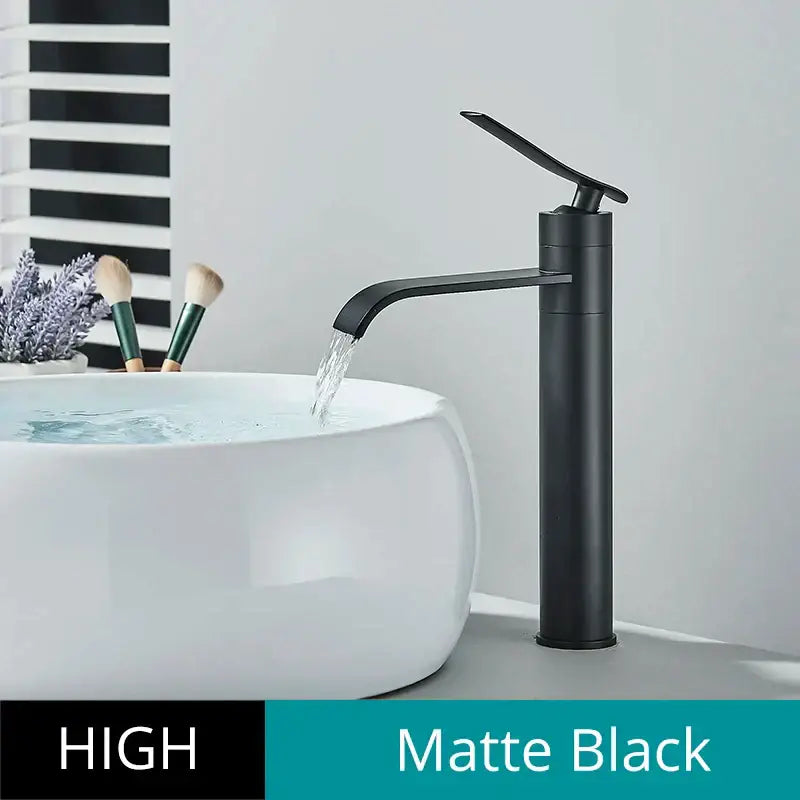 Modern gold waterfall basin faucet bathroom mixer tap