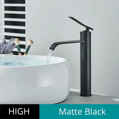Modern gold waterfall basin faucet bathroom mixer tap