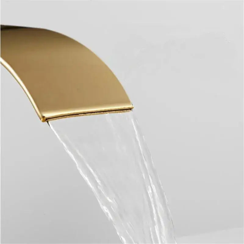 Modern gold waterfall basin faucet bathroom mixer tap
