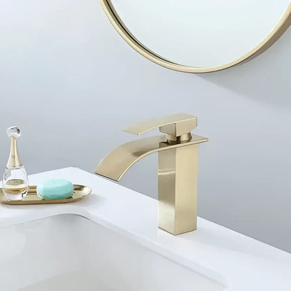 Modern gold waterfall basin faucet bathroom mixer tap
