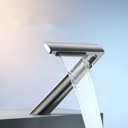 Modern gold waterfall basin faucet bathroom single handle mixer tap