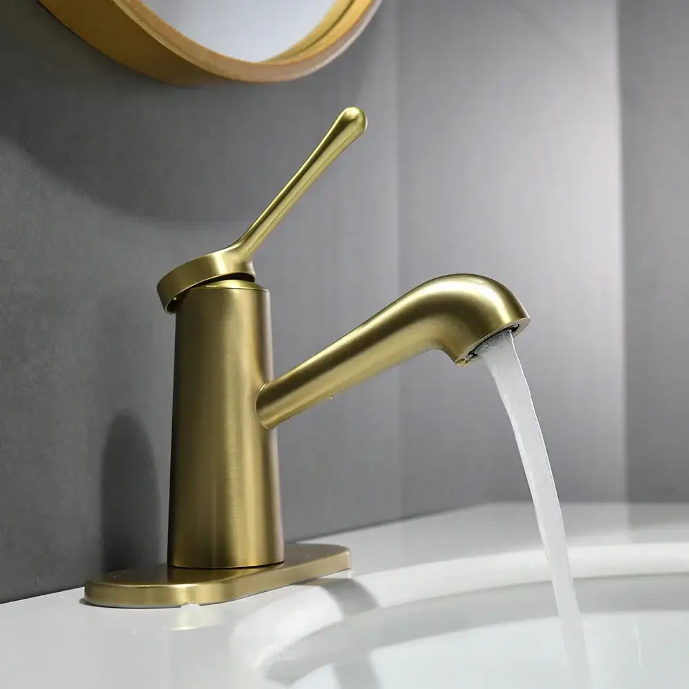 Modern gold waterfall basin faucet bathroom single handle tap