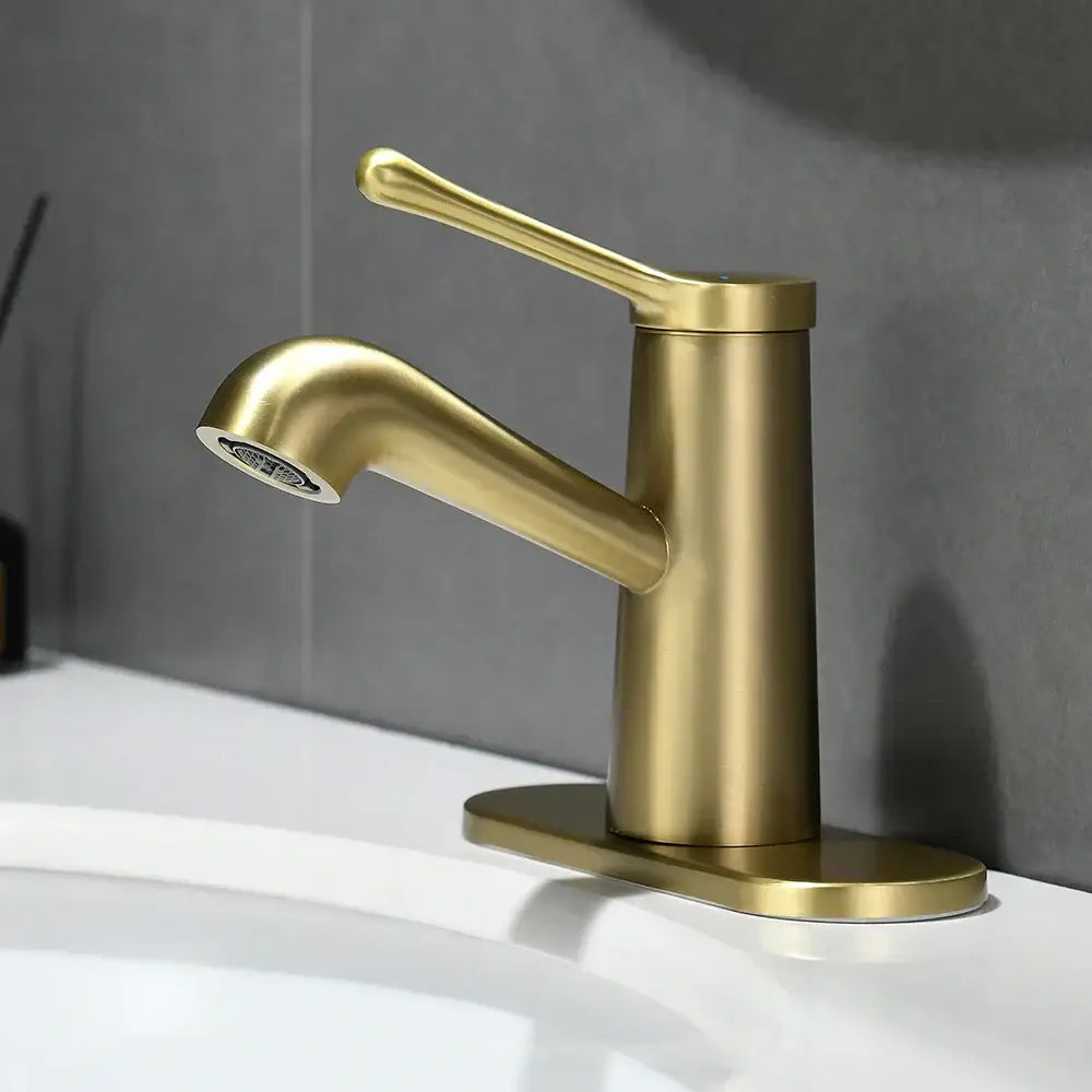 Modern gold waterfall basin faucet bathroom single handle tap