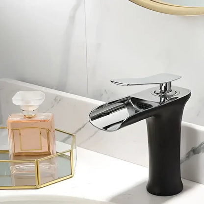 Modern gold waterfall basin faucet – bathroom single lever tap