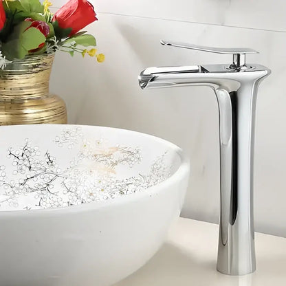 Modern gold waterfall basin faucet – bathroom single lever tap