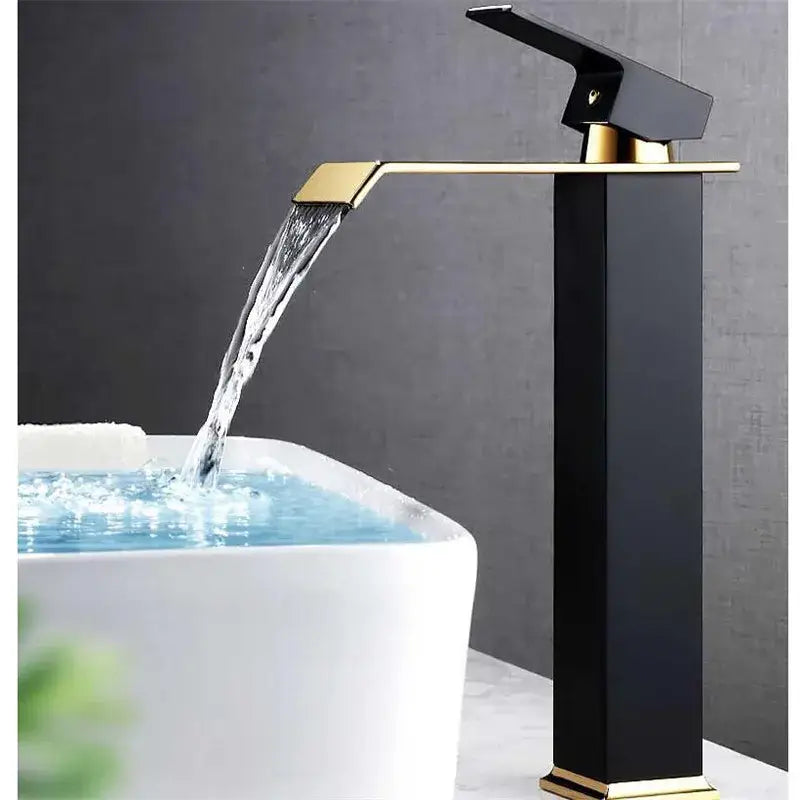 Modern gold waterfall basin faucet bathroom sink mixer tap