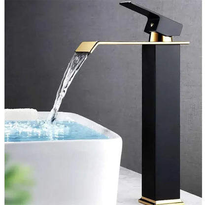 Modern gold waterfall basin faucet bathroom sink mixer tap