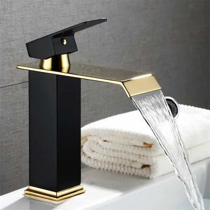 Modern gold waterfall basin faucet bathroom sink mixer tap