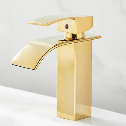 Modern gold waterfall basin faucet bathroom sink mixer tap