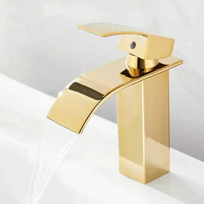 Modern gold waterfall basin faucet bathroom sink mixer tap