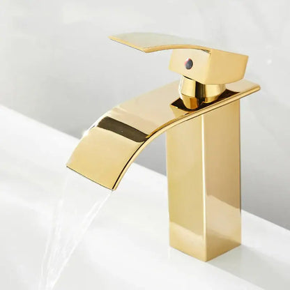 Modern gold waterfall basin faucet bathroom sink mixer tap