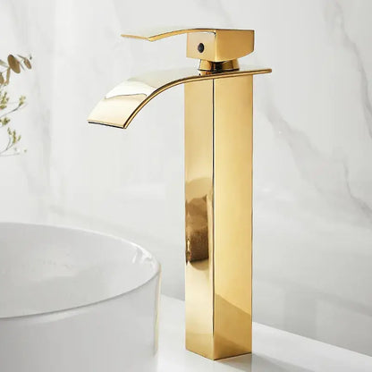Modern gold waterfall basin faucet bathroom sink mixer tap