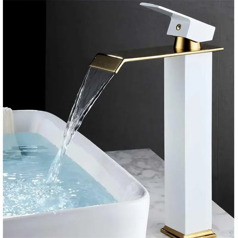 Modern gold waterfall basin faucet bathroom sink mixer tap
