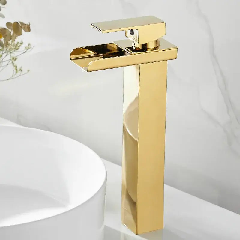 Modern gold waterfall basin faucet bathroom sink mixer tap