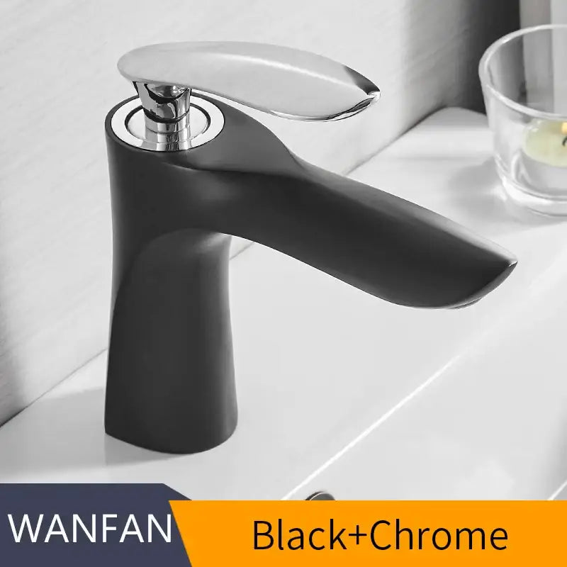 Modern gold waterfall bathroom faucet single handle basin tap