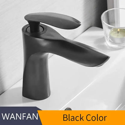 Modern gold waterfall bathroom faucet single handle basin tap