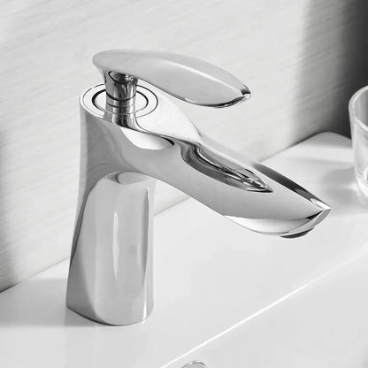 Modern gold waterfall bathroom faucet single handle basin tap