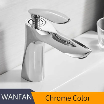 Modern gold waterfall bathroom faucet single handle basin tap