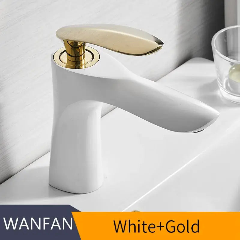 Modern gold waterfall bathroom faucet single handle basin tap