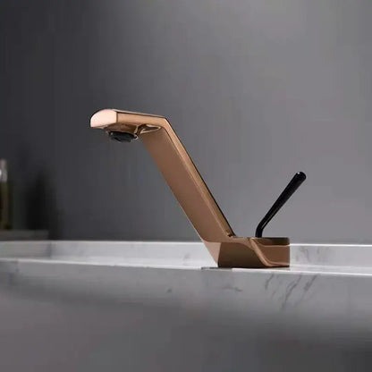 Modern gold waterfall black basin faucet bathroom mixer tap