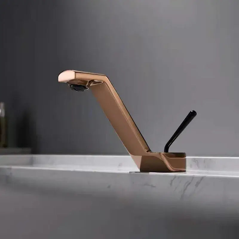 Modern gold waterfall black basin faucet bathroom mixer tap