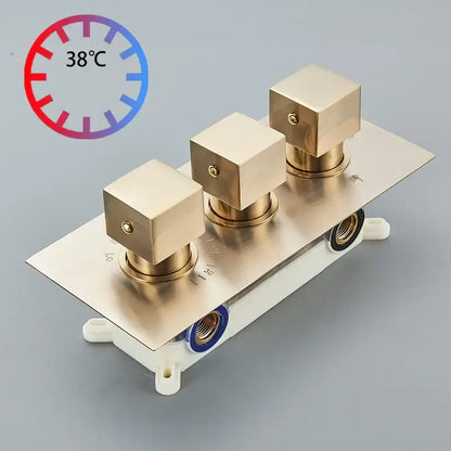 Modern gold waterfall shower faucet set bathroom wall mounted system