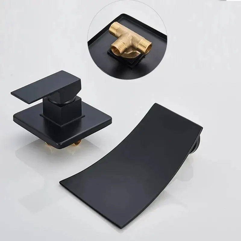 Modern gold waterfall wall mount faucet for bathroom basin mixer