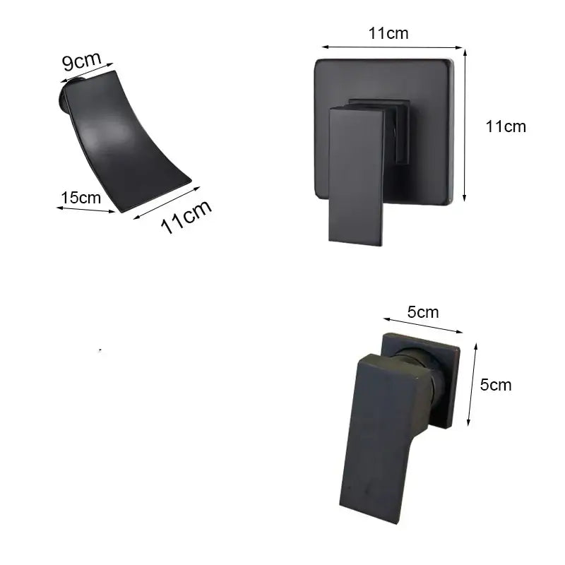 Modern gold waterfall wall mount faucet for bathroom basin mixer