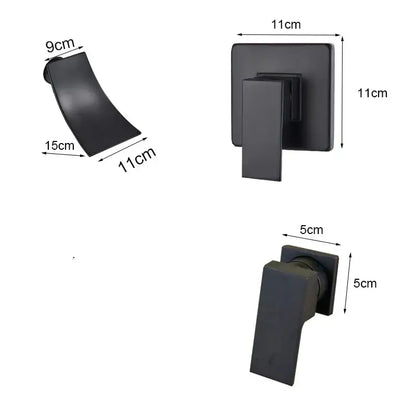Modern gold waterfall wall mount faucet for bathroom basin mixer