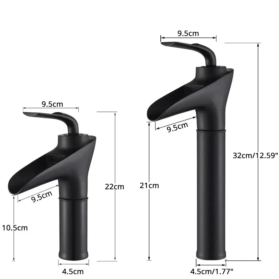 Modern gold waterfall wine glass basin faucet bathroom mixer