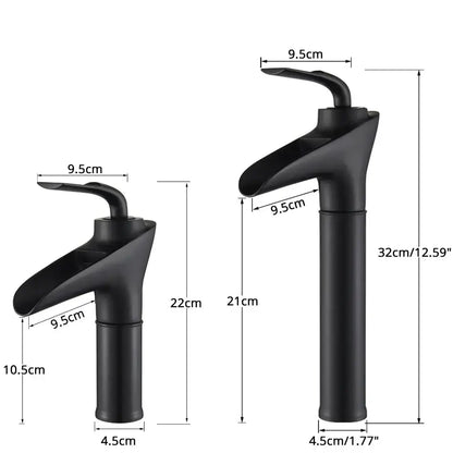 Modern gold waterfall wine glass basin faucet bathroom mixer
