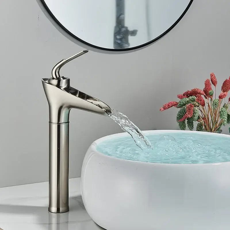 Modern gold waterfall wine glass basin faucet bathroom mixer