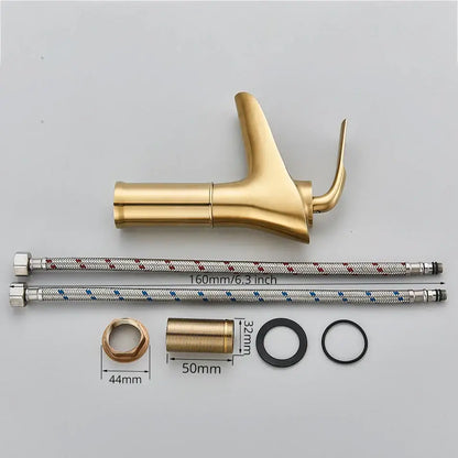 Modern gold waterfall wine glass basin faucet bathroom mixer