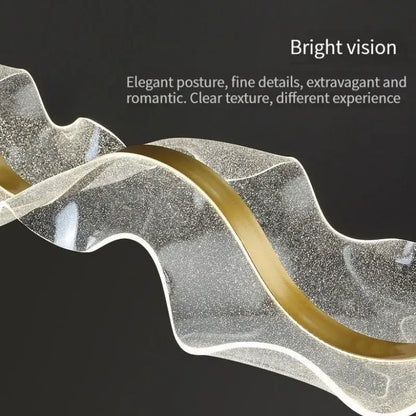 Modern gold wave design acrylic pendant light living room