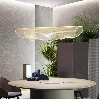 Modern gold wave mesh pendant light dining room lighting