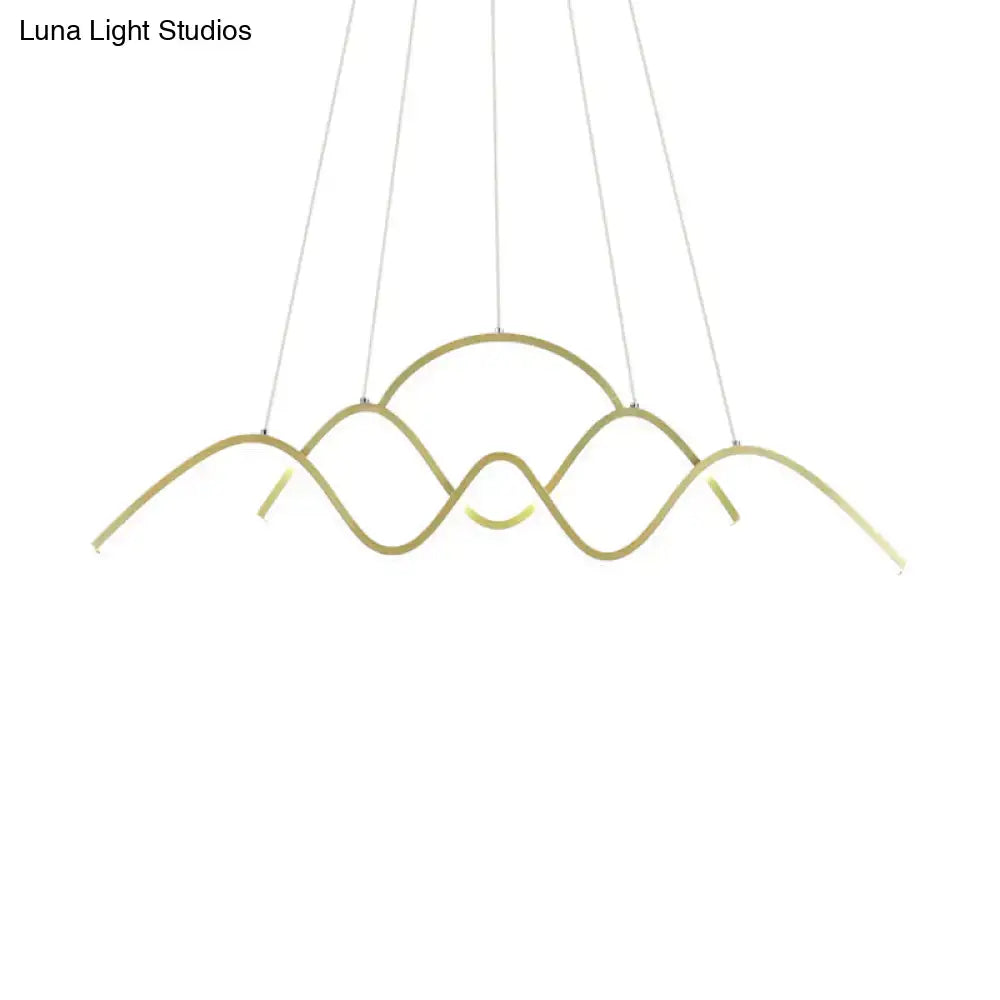 Modern gold wavy island lighting kitchen pendant light