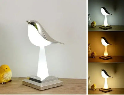 Modern gold & white bird table lamp desk light bedroom aromatherapy