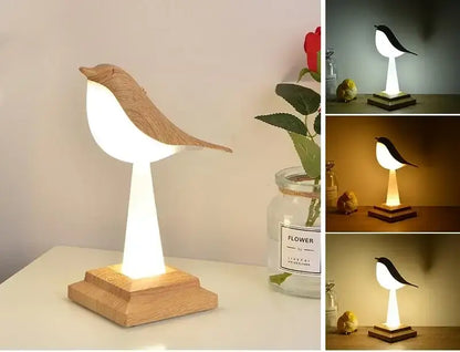 Modern gold & white bird table lamp desk light bedroom aromatherapy