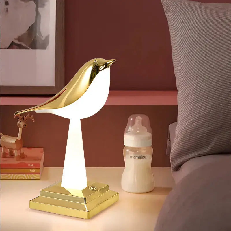 Modern gold & white bird table lamp desk light bedroom aromatherapy