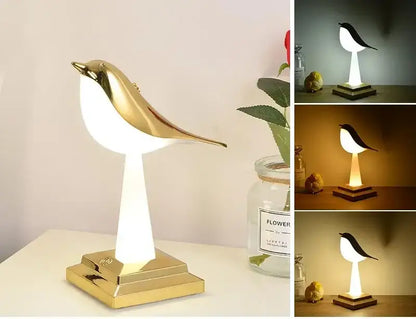 Modern gold & white bird table lamp desk light bedroom aromatherapy