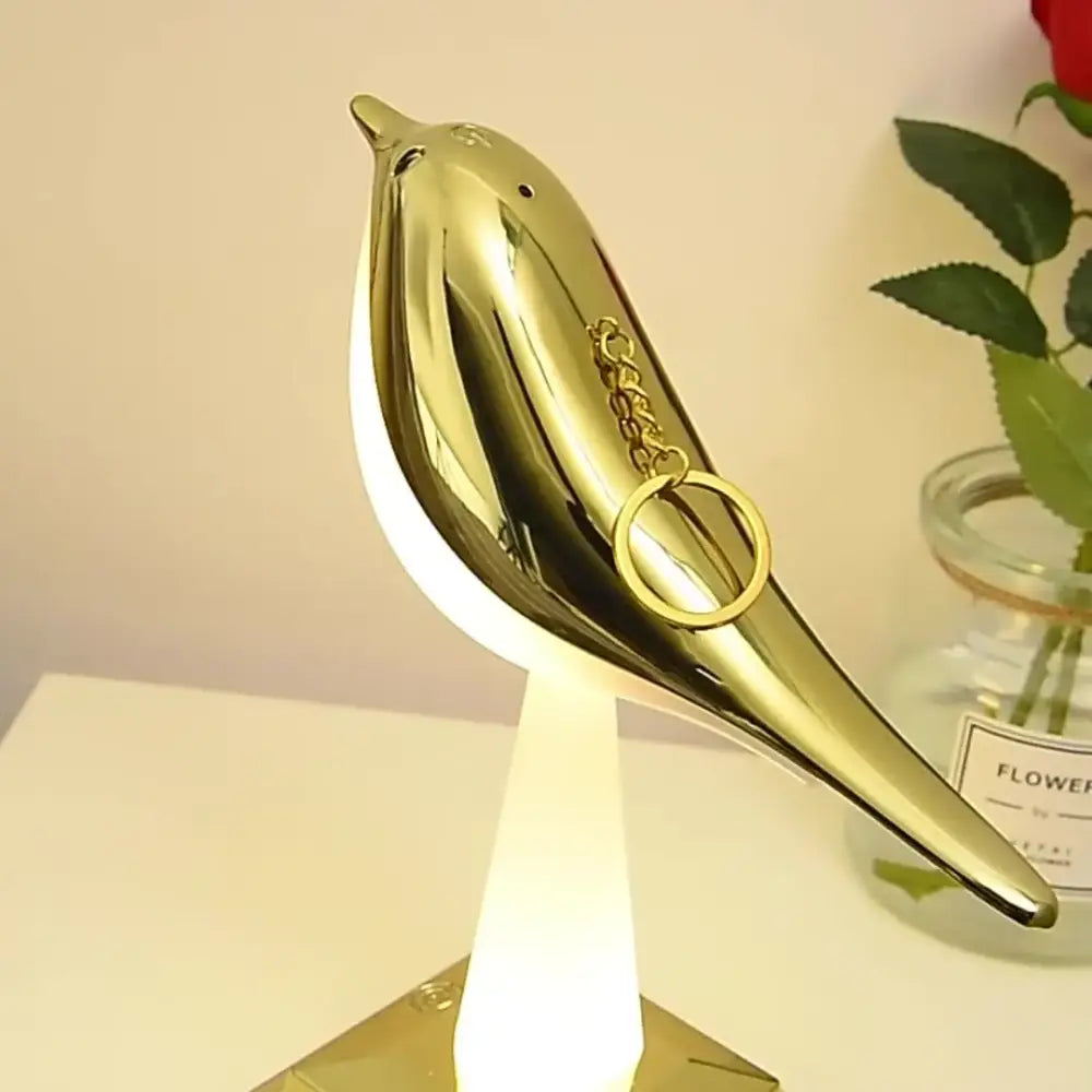 Modern gold & white bird table lamp desk light bedroom aromatherapy