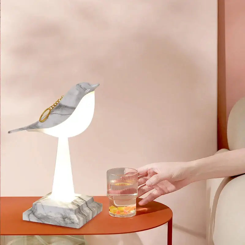 Modern gold & white bird table lamp desk light bedroom aromatherapy