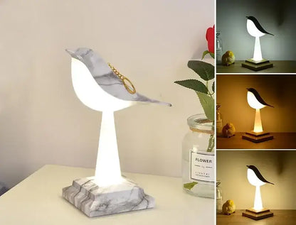 Modern gold & white bird table lamp desk light bedroom aromatherapy