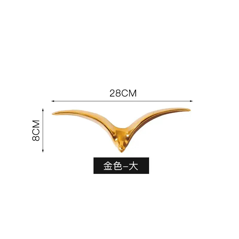 Modern gold & white ceramic bird pendant wall decor living room