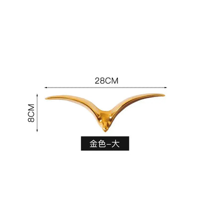 Modern gold & white ceramic bird pendant wall decor living room