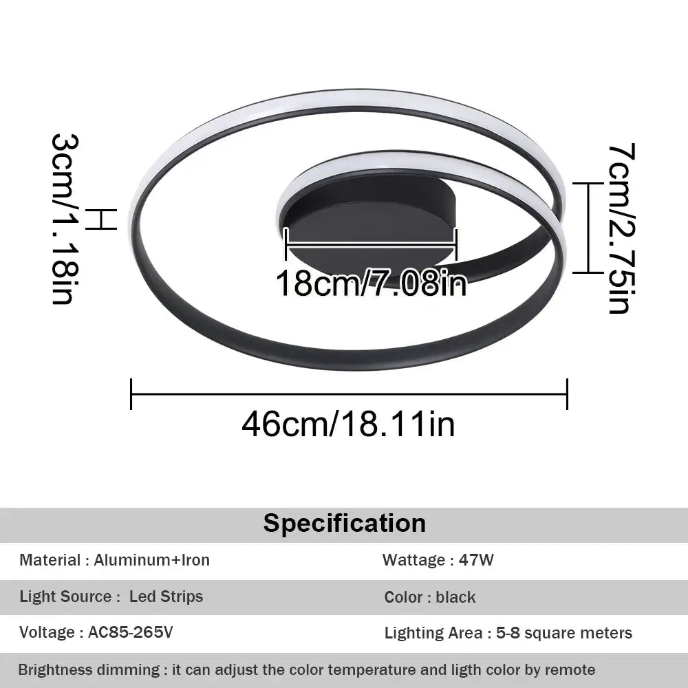 Modern gold & white dimmable led ceiling lamp living room fixture