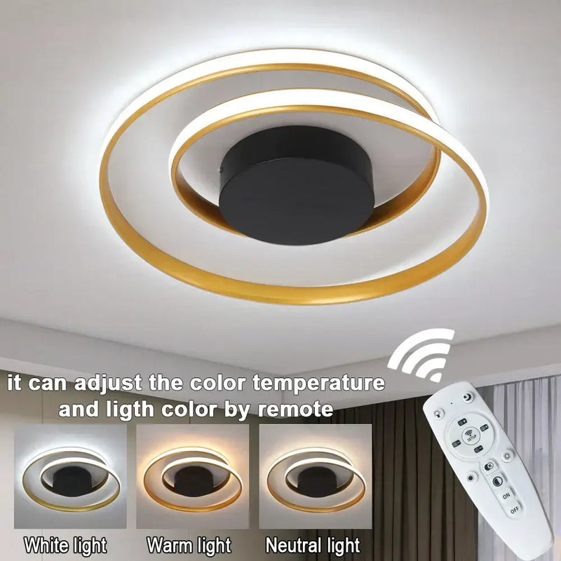 Modern gold & white dimmable led ceiling lamp living room fixture