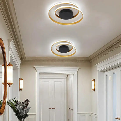 Modern gold & white dimmable led ceiling lamp living room fixture