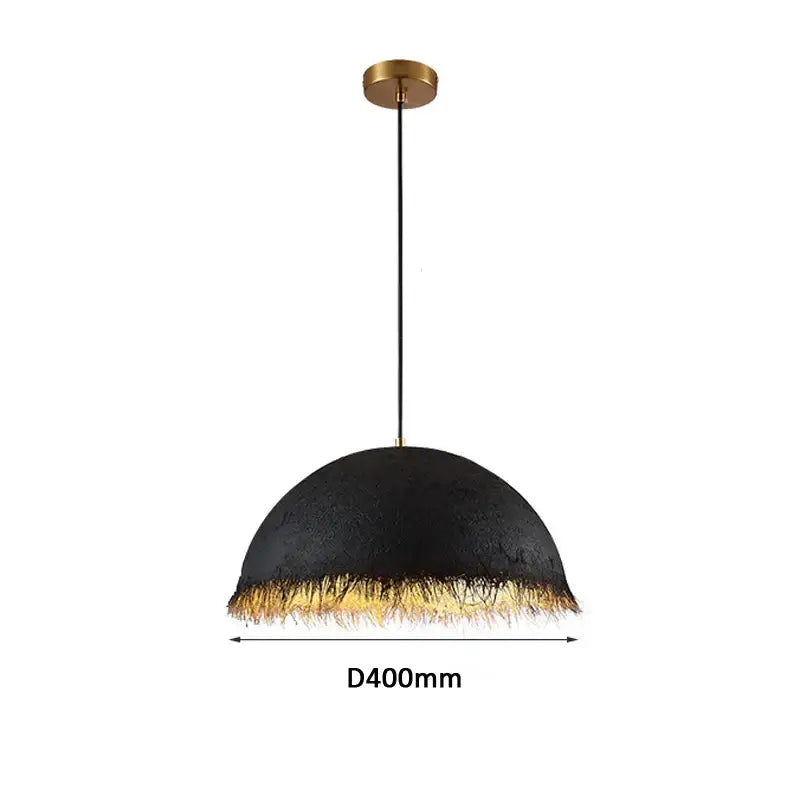 Modern gold & white half nest pendant lamp dining room concrete dome