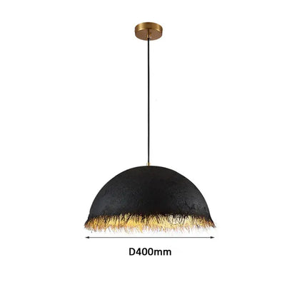 Modern gold & white half nest pendant lamp dining room concrete dome